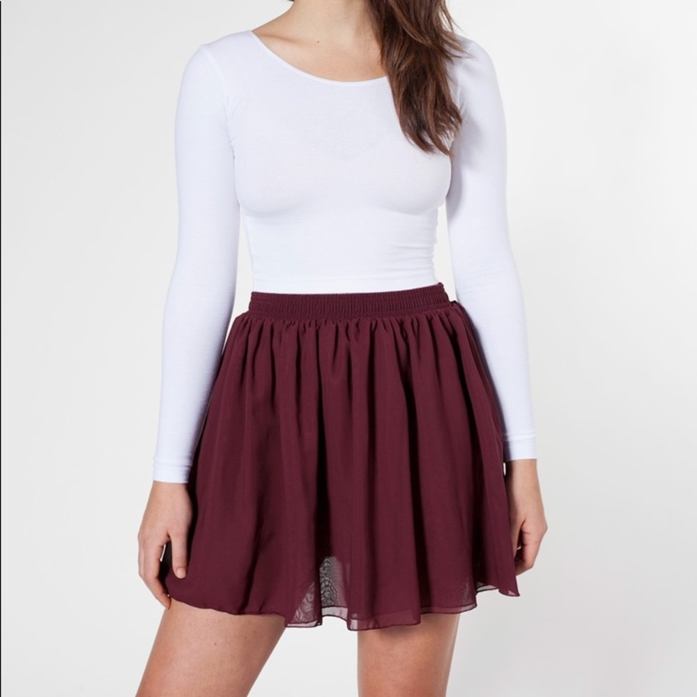 American Apparel Black Skater Sheer Skirt